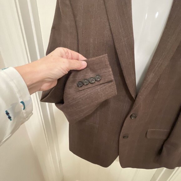 44L NWOT Lauren Ralph Lauren Brown Herringbone Wool Sport Coat Blazer Jacket - Picture 4 of 16